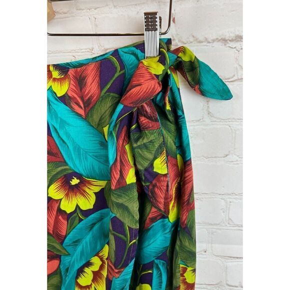 ANN TAYLOR wrap rayon unlined multicolor skirt size 12 - Picture 2 of 6